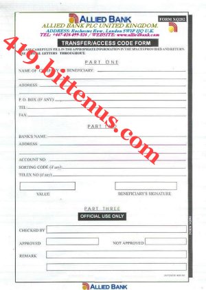 Allied Bank PLC Payment FORM